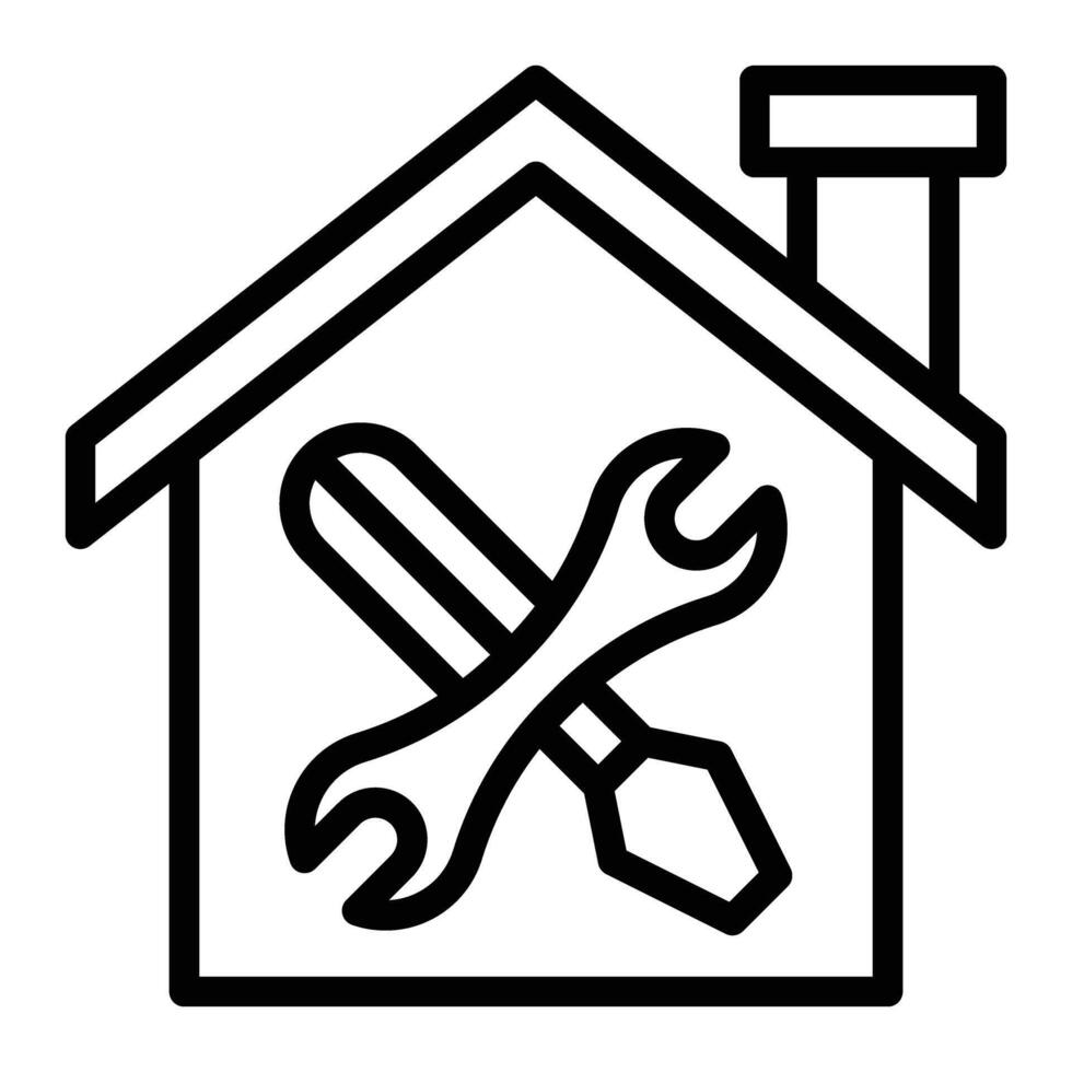 Home renovation line icon design free vector