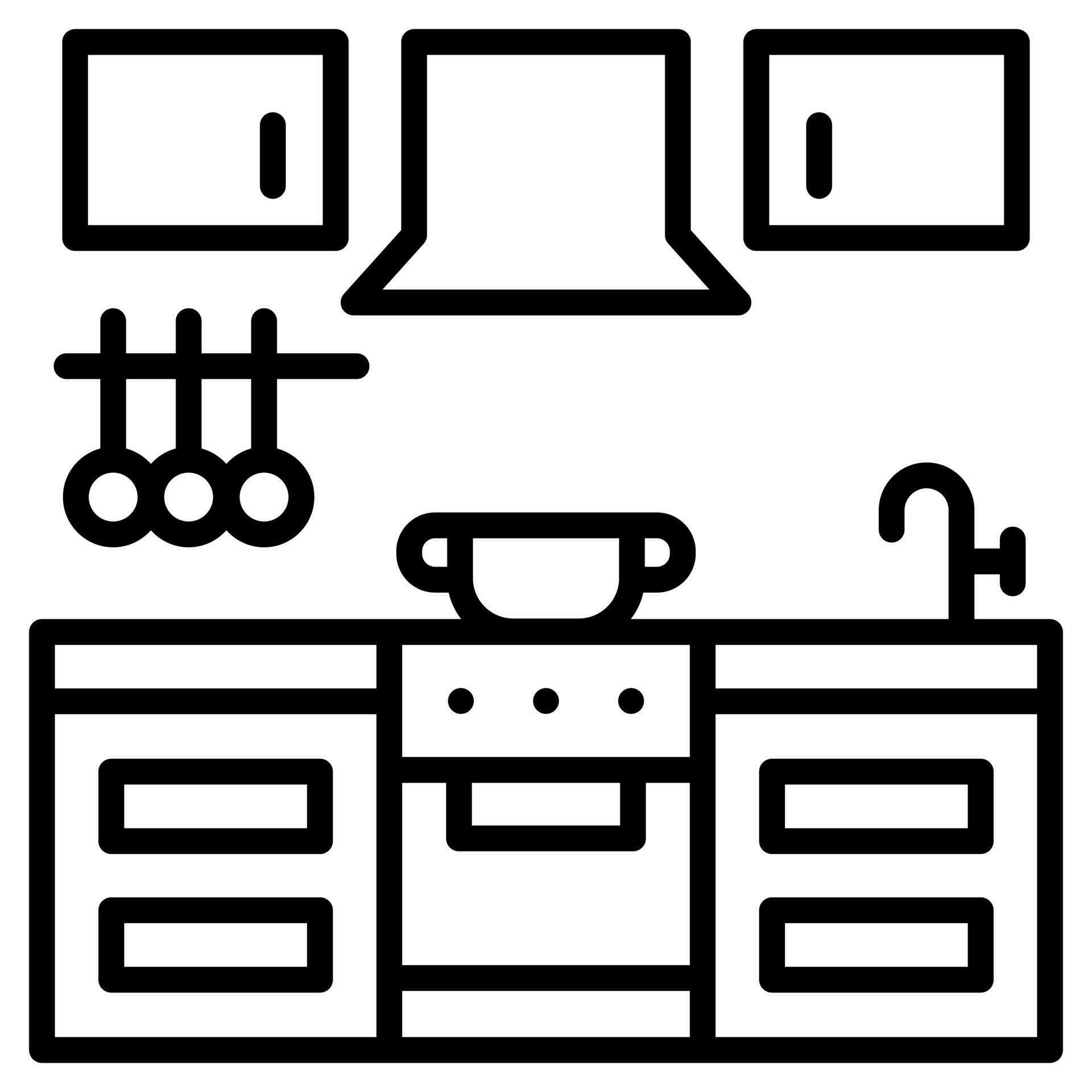 Kitchen remodel icon line illustration vector